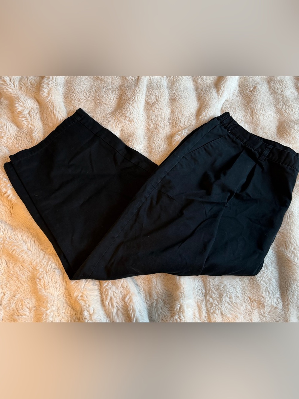 Basic Editions Men’s 48x30 Black Comfort Waist Pleated Dress Pants